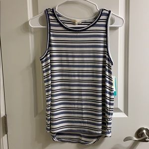 Blue and white tank top